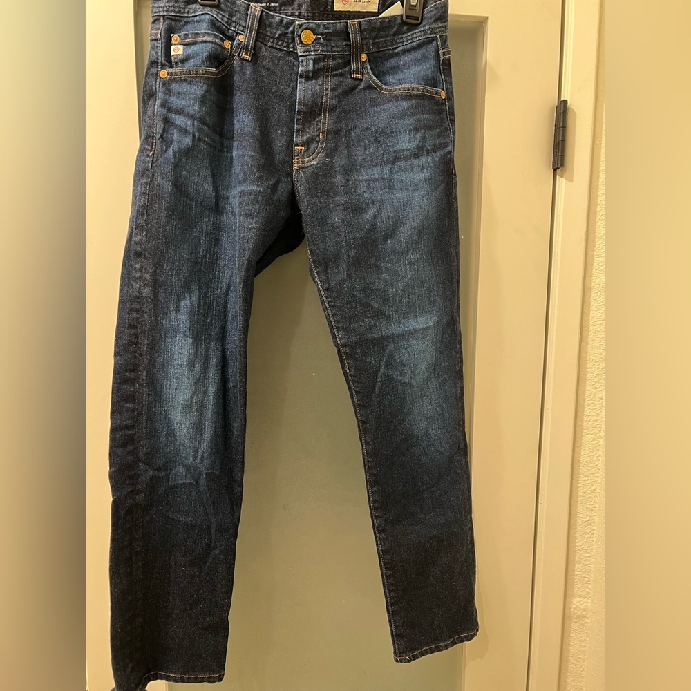 AG Adriano Goldschmied Dark Blue Straight Leg Jeans